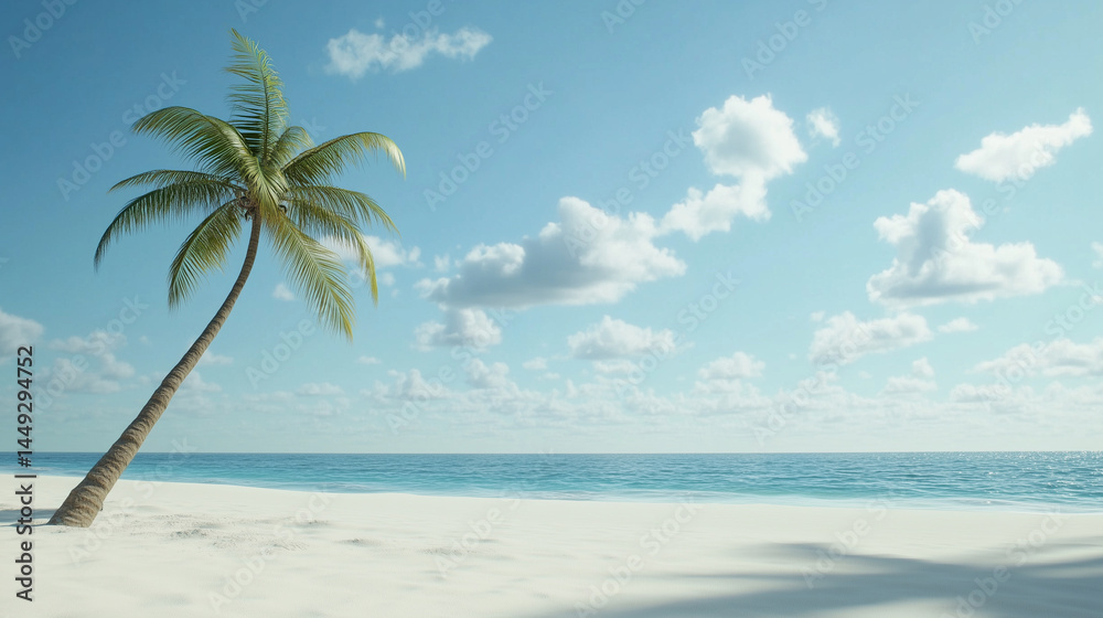 Fototapeta premium Sunny ocean view from tropical coastline