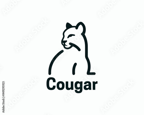 Clean Line Cougar Animal Emblem