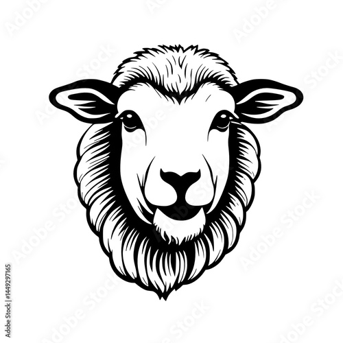 Obraz na płótnie black and white sheep head. w salonie