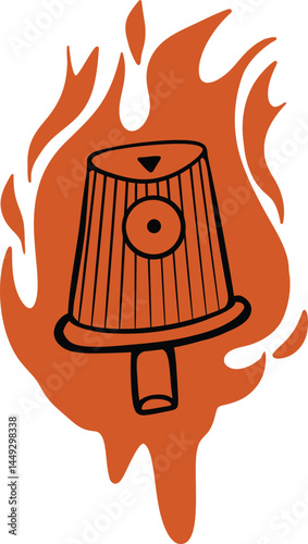 Orange Spray Paint Cap in Flames