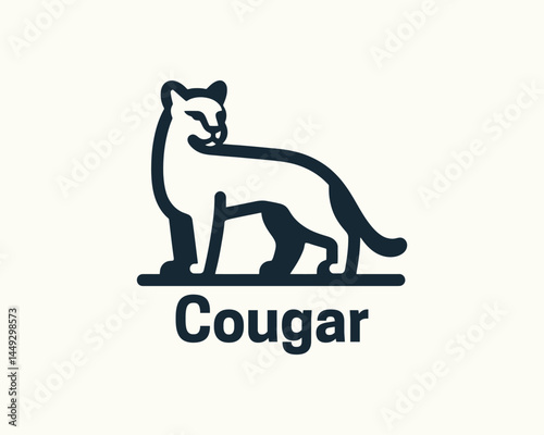 Minimalist Cougar Animal Logo Design