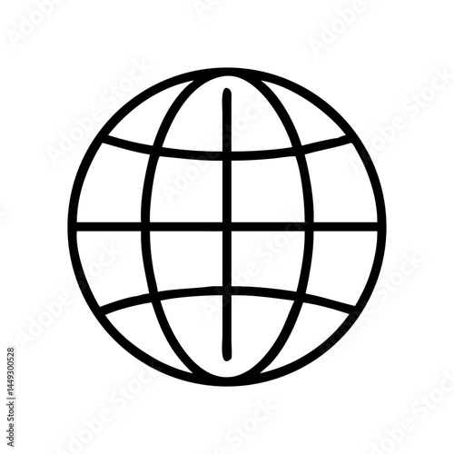 Globe icon on metal grid. Globe icon of the world. Globe in a cage. Line art vector of the world