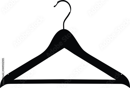 A dark black clothes hanger is featured in this simple, yet helpful clothing accessory