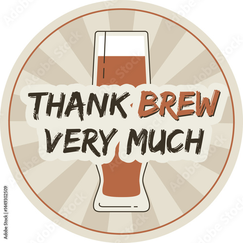 Vintage Style Beermat Vector Isolated on Transparent Background