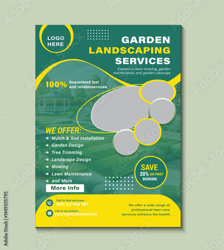 This editable social media flyer template enhances your garden services' online presence. It is perfect for promoting landscaping, lawn care, and outdoor design services across various platforms.