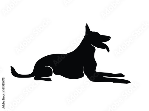 German Shepherd Dog Silhouette. Vector Illustration.