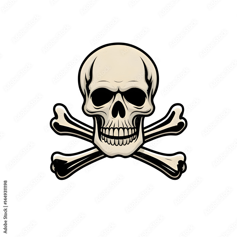 Obraz premium Skull and Crossbones Clipart PNG