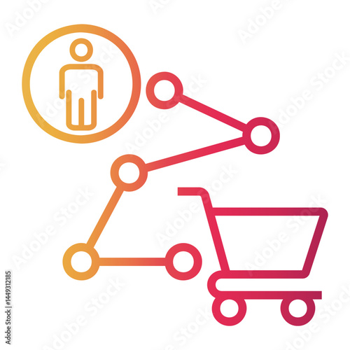 journey Line Gradient Icon