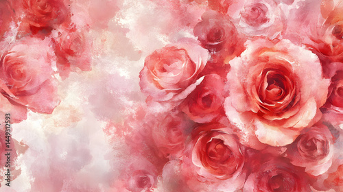 Abstract pink rose flower watercolor background. Abstract flower background for beauty banner.
