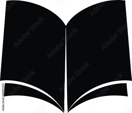 An open book with black pages conveys knowledge, study, reading and inspiration