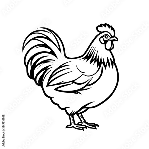 Obraz na płótnie illustration of a rooster, chicken cartoon w salonie