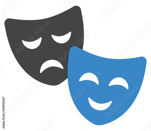 Theater mask flat icon vector.