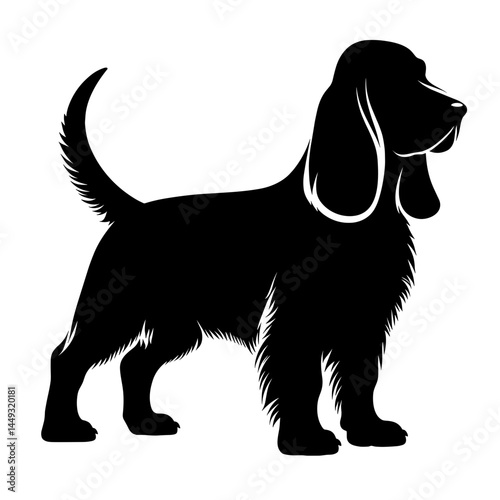 Basset hound dog silhouette illustration