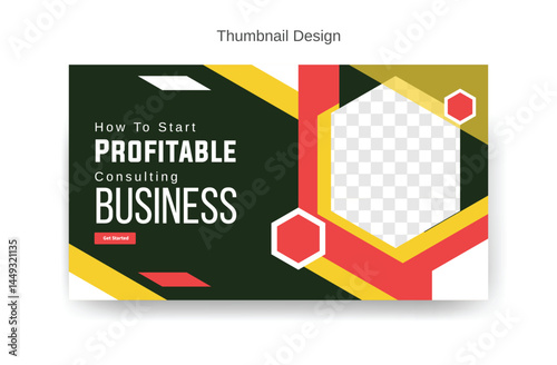 corporate business template design, attractive youtube thumbnail, abstract colorful thumbnail, vector thumbnail design 