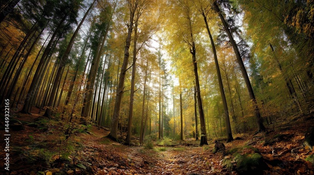 Obraz premium Golden Autumn Forest Serene Nature Photography