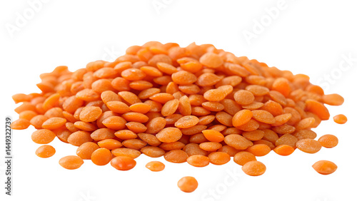red lentils isolated transparent background 