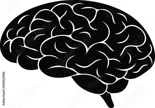 human brain silhouette vector illustration