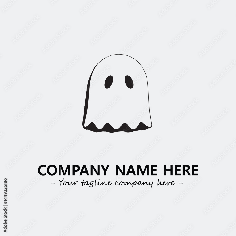 Ghost face icon illustration black and white vector image Ghost face icon illustration black and white vector image