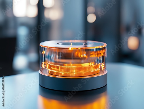A magical dispenser dispensing tape that transforms into golden threads