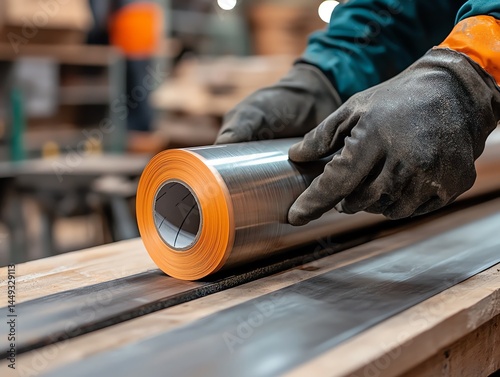 A roll of duct tape being used to seal a leaky pipe in a workshop