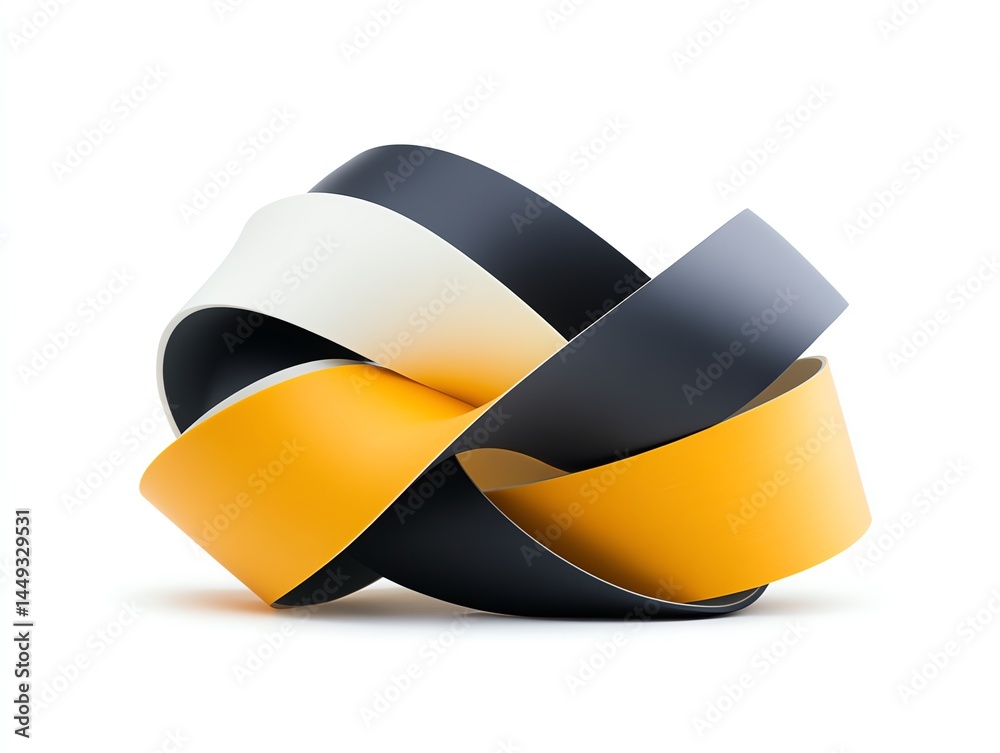 A roll of tape forming abstract shapes that resemble waves