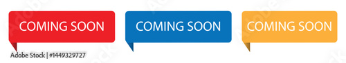 Coming Soon Banner in Ribbon Style. vector illustration