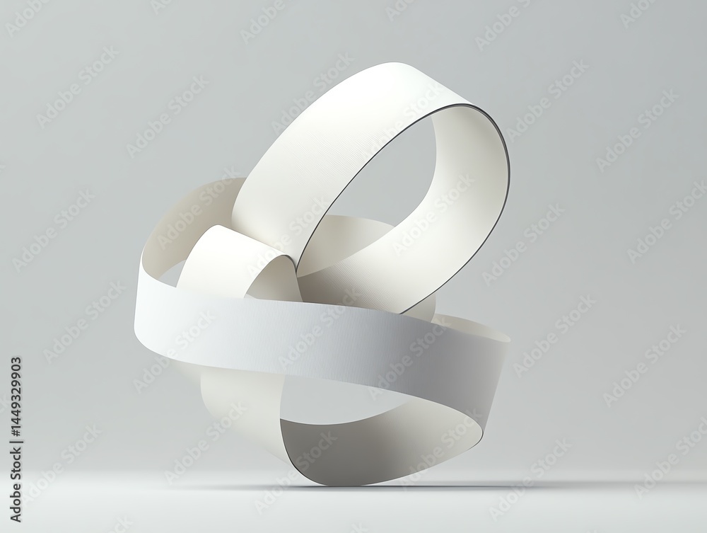 A roll of tape unwinding into abstract spirals midair