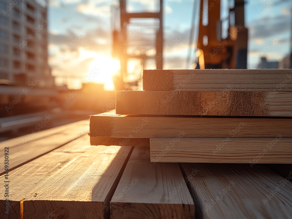 Adhesive tape securing insulation layers on a rooftop under bright sunlight