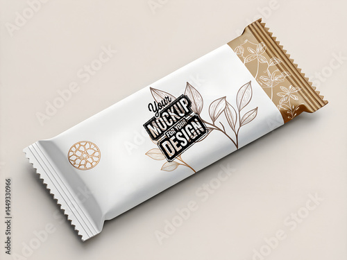 Protein bar wrapper packaging advertising mockup clean empty design 