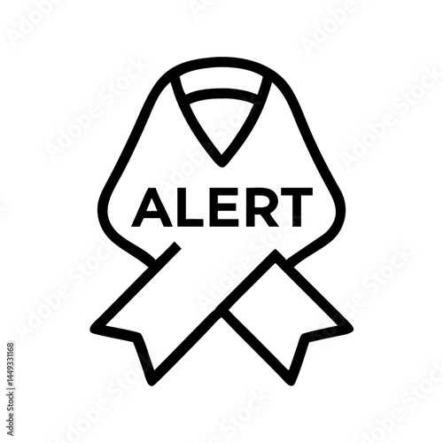 awareness ribbon with alert on transparent background for web and graphic design