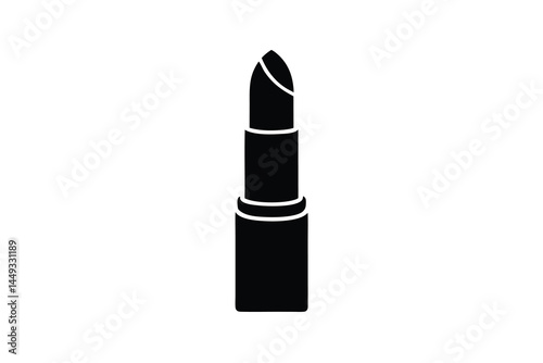 Stylish black and white lipstick icon.