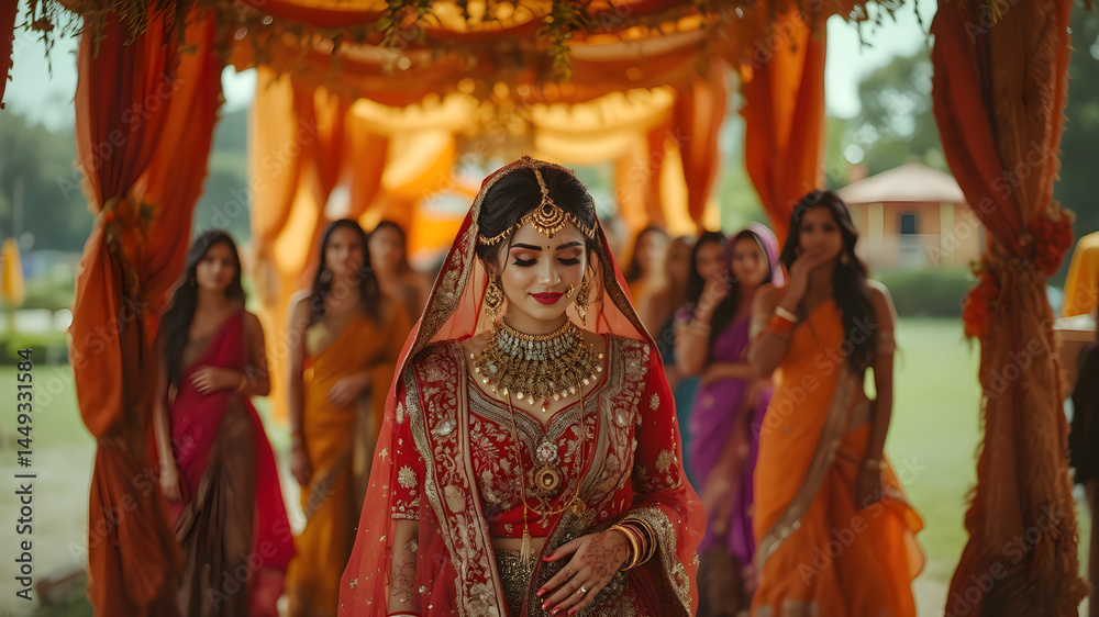 Fototapeta premium The Golden Hour of a Desi Wedding