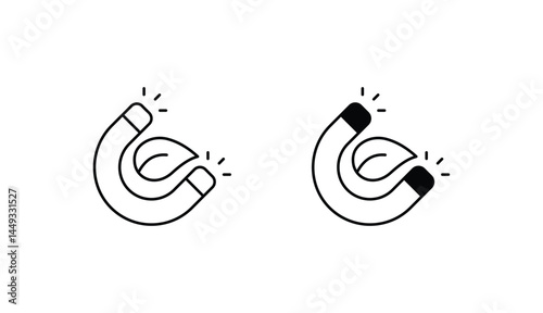 Magnet icon design with white background stock illustration