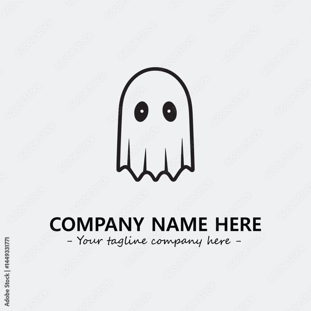 Ghost face icon illustration black and white vector image Ghost face icon illustration black and white vector image