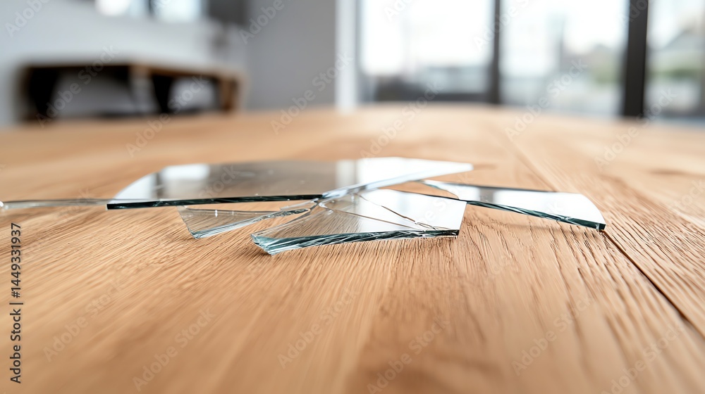 Clear tape holding pieces of a shattered mirror together