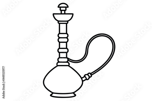 Simple Line Drawing of a Hookah