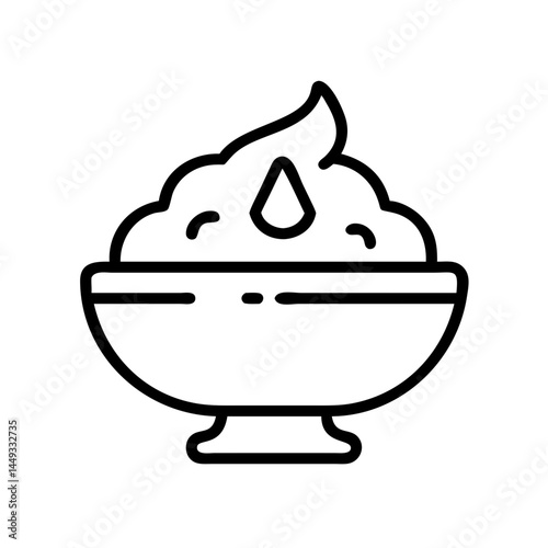 dessert in a bowl possibly ice cream sundae on transparent background for web and graphic design