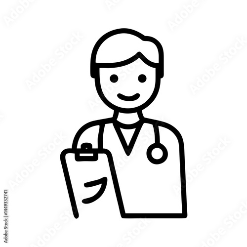 doctor with clipboard on transparent background for web and graphic design