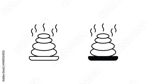 Hot Stones icon design with white background stock illustration