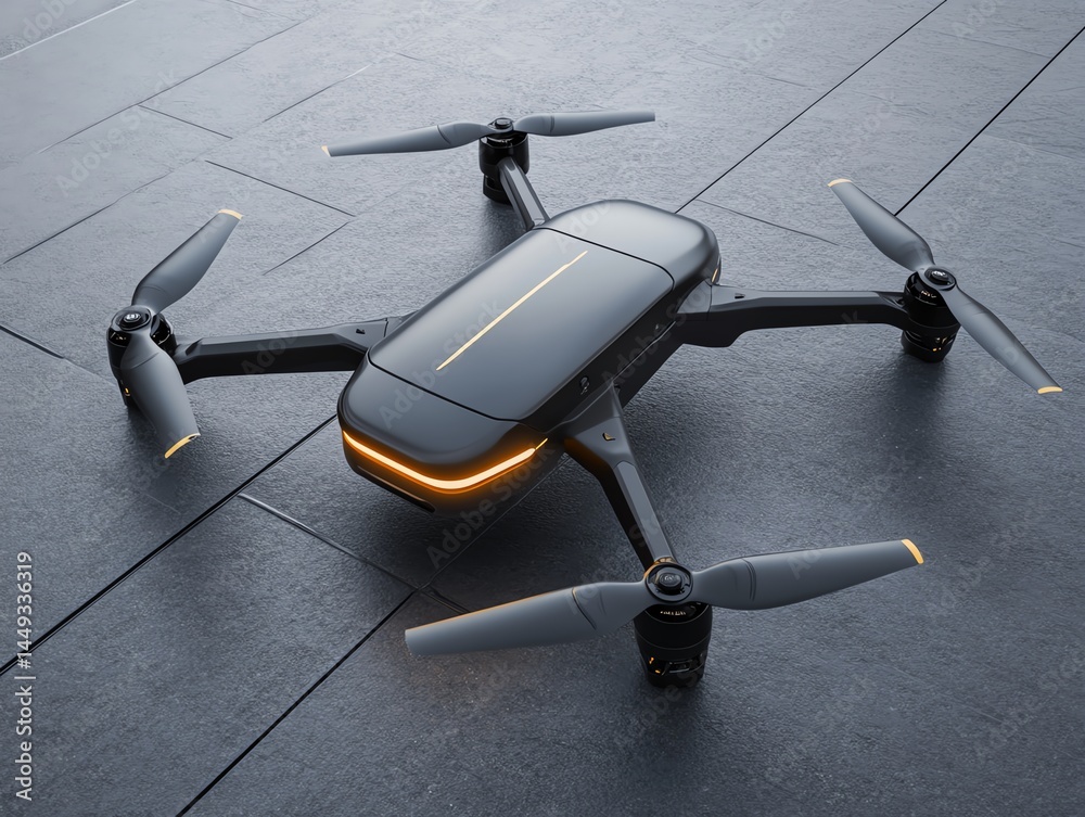Tape forming clean lines on a sleek drone design