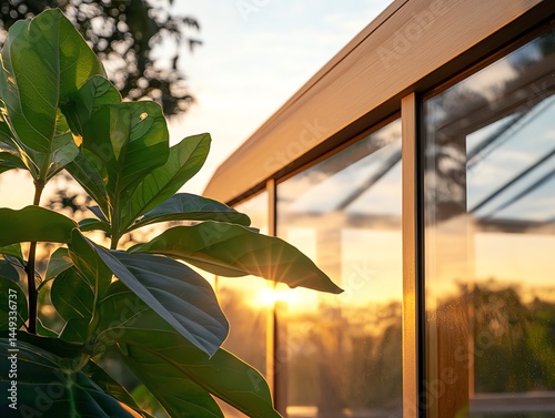 Tape reinforcing a biodome structure under soft sunlight