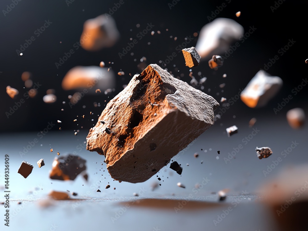 Tape securing fragments of a shattered asteroid in deep space