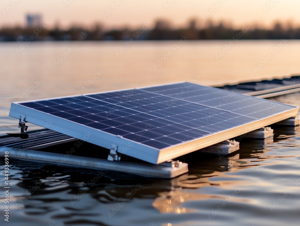 Tape securing solar panels on a floating ecoisland