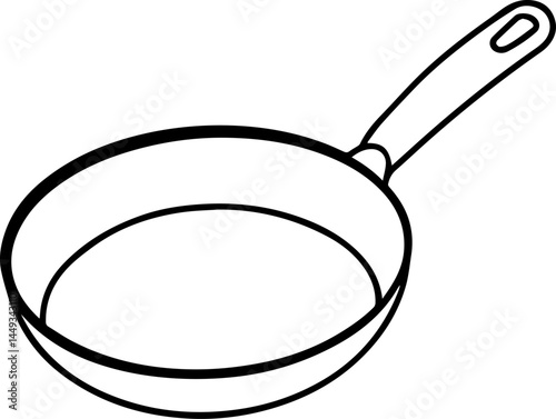 frying pan outline vector illustration outline