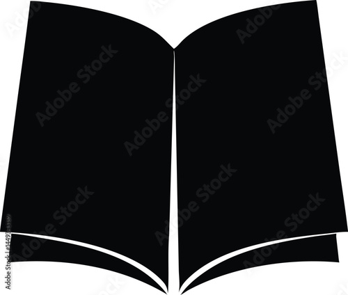 The opened black book displays its pages, ready to be filled with knowledge