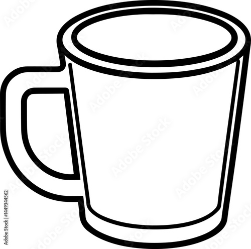 coffee mug outline vector illustration outline