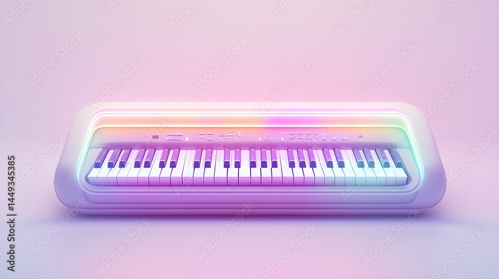 Modern, pastel-colored keyboard with vibrant lighting Modern, pastel-colored keyboard with vibrant lighting