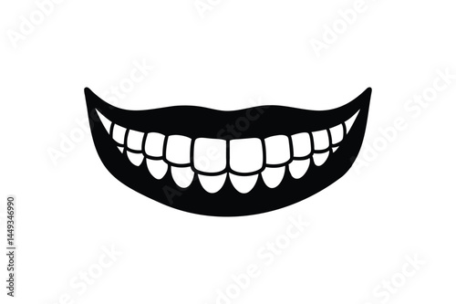 Clear orthodontic dental teeth silhouette vector on a white background