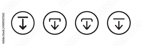 Download and upload icon. Files download and upload icons symbol in line and flat style on white background.Software download icon . Web icon set . Icons collection. Vector illustration eps 10.