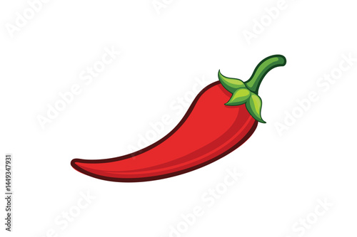Hot chili pepper on a white background